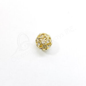 (CLOSE OUT) BEADS - METAL GOLD BALL SPARKLING 12 MM DIA