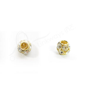 (CLOSE OUT) BEADS - METAL GOLD BALL SPARKLING 12 MM DIA