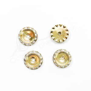 (CLOSE OUT) BEADS - METAL GOLD SPACER SPARKLING (PK 4) 0.75''DIA X 3 MM T