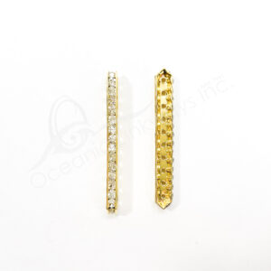 (CLOSE OUT) BEADS - METAL GOLD SPACER SPARKLING FOR 10 ROWS (PK 2) 2.75''L X 5 MM T