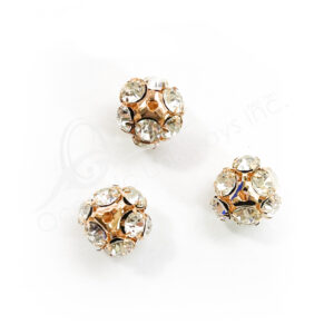 (CLOSE OUT) BEADS - METAL COPPER BALL SPARKLING (PK 3) 14 MM DIA