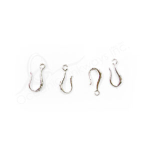 (CLOSE OUT) BEADS - METAL SILVER HOOK (PK 30) 17 MM L