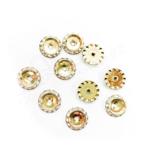 (CLOSE OUT) BEADS - METAL GOLD SPACER SPARKLING (PK 10) 0.75''DIA X 3 MM T