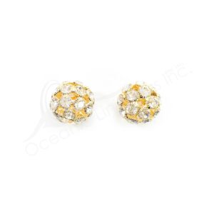 (CLOSE OUT) BEADS - METAL GOLD BALL SPARKLING (PK 2) 0.75''DIA