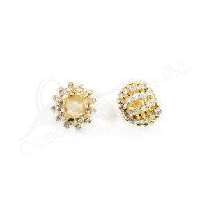 (CLOSE OUT) BEADS - METAL GOLD BALL SPARKLING (PK 2) 0.75''DIA X 17 MM L