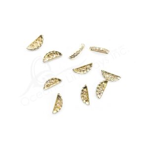 (CLOSE OUT) BEADS - METAL GOLD SPACER SPARKLING FOR TRIPLE ROW (PK 10) 18 MM L X 3 MM T
