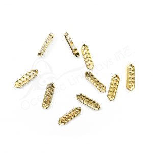 (CLOSE OUT) BEADS - METAL GOLD SPACER SPARKLING FOR 5 ROWS (PK10) 1''L X 4 MM T