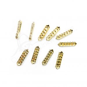 (CLOSE OUT) BEADS - METAL GOLD SPACER SPARKLING FOR 5 ROWS (PK 10) 1.5''L X 4 MM T