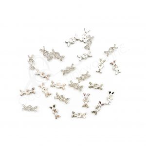 (CLOSE OUT) BEADS - METAL DOUBLE X SPARKLING (PK 27) 16 MM L X 2 MM T