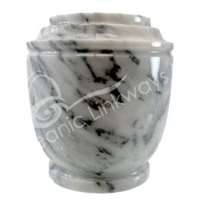 (CLOSE OUT) VASE - MARBLE, GRAY 7 X 6"