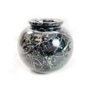 (CLOSE OUT) VASE - MARBLE, BLACK ZEBRA 4"DIA