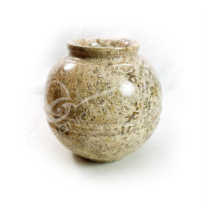 (CLOSE OUT) VASE - FOSSIL CORAL 5.5"DIA
