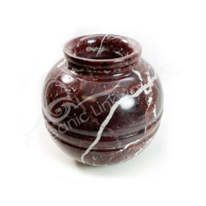 (CLOSE OUT) VASE - MARBLE, RED ZEBRA 5.5"DIA