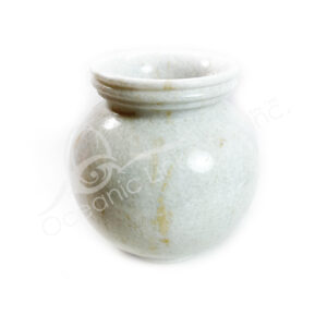 (CLOSE OUT) VASE - MARBLE,WHITE 5"DIA