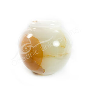 (CLOSE OUT) VASE - ONYX, WHITE 7"DIA