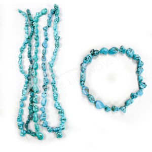 (CLOSE OUT) BEADS STRAND - TURQUOISE HOWLITE 10-25 MM