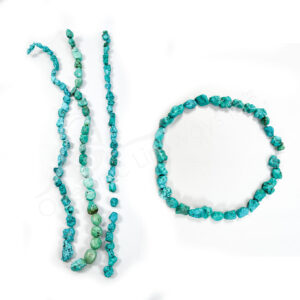 (CLOSE OUT) BEADS STRAND - TURQUOISE HOWLITE 5-20 MM