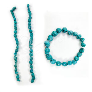 (CLOSE OUT) BEADS STRAND - TURQUOISE HOWLITE 15-20 MM