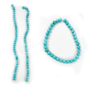 (CLOSE OUT) BEADS STRAND - TURQUOISE HOWLITE 12 MM