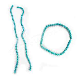 (CLOSE OUT) BEADS STRAND - TURQUOISE HOWLITE FACETED 8 MM