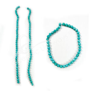 (CLOSE OUT) BEADS STRAND - TURQUOISE HOWLITE FACETED 10 MM