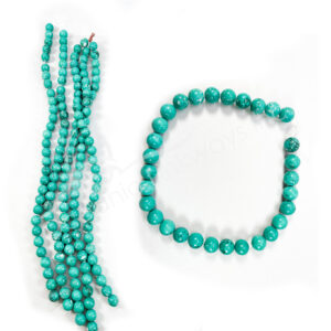 (CLOSE OUT) BEADS STRAND - TURQUOISE HOWLITE 13 MM