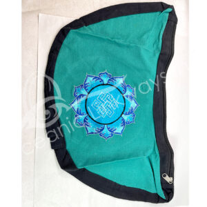 Round Blue & Brown Embrodery Mandala Pillow Cover