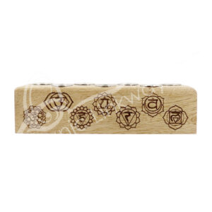 Engraved Chakras on Candle Holder for 7 Mini Candles