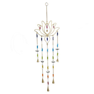 Gold Metal Wire Lotus Chakra Beads with Bells