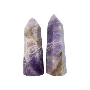 Polished Chevron Amethyst Obelisk