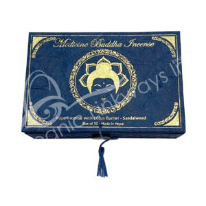 Sandalwood Rope Incense Set with Lotus Burner Box of 30