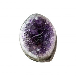 Amethyst, Uruguayan B Geode Cut Base Polished