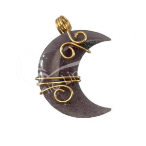 Grape Agate Moon Wire Wrap Pendant