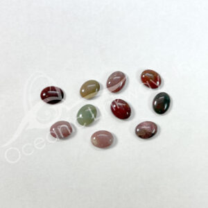 (CLOSE OUT) CABOCHON - JASPER, FANCY (PK 10) 9 MM L