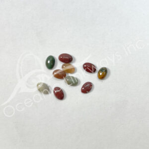 (CLOSE OUT) CABOCHON - JASPER, FANCY (PK 10) 6 MM L
