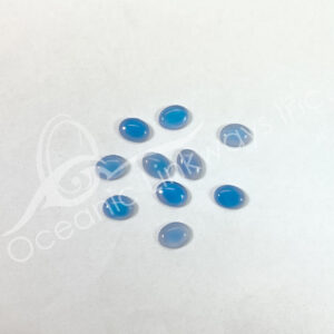 (CLOSE OUT) CABOCHON - CAT'S EYE, BLUE (PK 10) 9 MM L