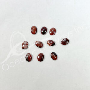 (CLOSE OUT) CABOCHON - GARNET, ORANGE (PK 10) 8 MM L