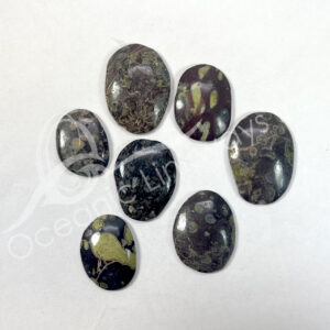 (CLOSE OUT) CABOCHON - JASPER, PLUMITE 20-35 MM L