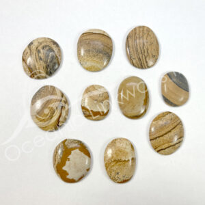 (CLOSE OUT) CABOCHON - JASPER, PICTURE 20-40 MM L