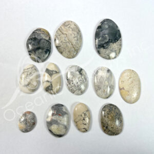 (CLOSE OUT) CABOCHON - JASPER, GRAY 20-45 MM L