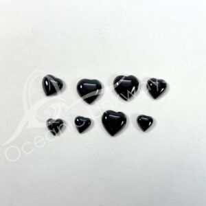 (CLOSE OUT) CABOCHON - OBSIDIAN, BLACK HEART 7-12 MM L