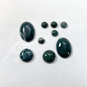 (CLOSE OUT) CABOCHON - BLOODSTONE (PK 3) 8-25 MM L