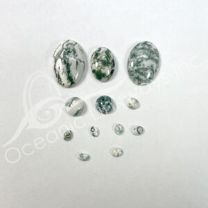 (CLOSE OUT) CABOCHON - AGATE, TREE (PK 3) 6-25 MM L