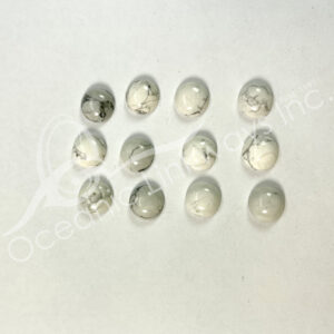 (CLOSE OUT) CABOCHON - HOWLITE, WHITE (PK 3) 10-12 MM DIA