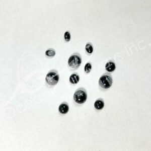 (CLOSE OUT) CABOCHON - OBSIDIAN, SNOWFLAKE (PK 3) 5-9 MM L