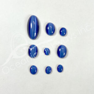(CLOSE OUT) CABOCHON - CAT'S EYE, BLUE (PK 3) 8-30 MM L