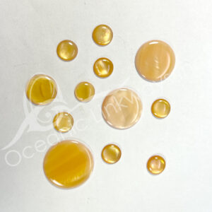 (CLOSE OUT) CABOCHON - MOTHER OF PEARL, YELLOW (PK 3) 10-30 MM DIA