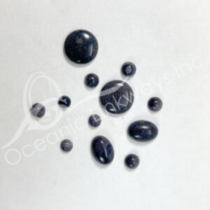 (CLOSE OUT) CABOCHON - GOLDSTONE, BLUE (PK 3) 5-15 MM L