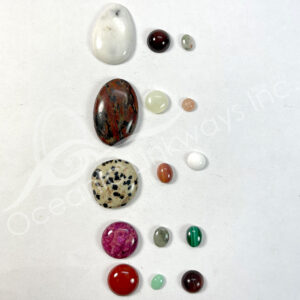 (CLOSE OUT) CABOCHON - MIXED STONES & SIZES (PK 3) 5-30 MM L