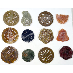 (CLOSE OUT) BEADS - JADE, MIXED COLORS & SHAPES (PK 2) 30-60 MM L